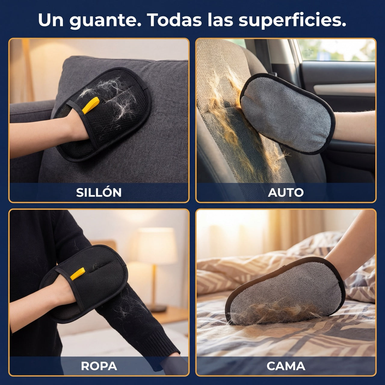 Guante Quitapelos Doble Cara — Reutilizable
