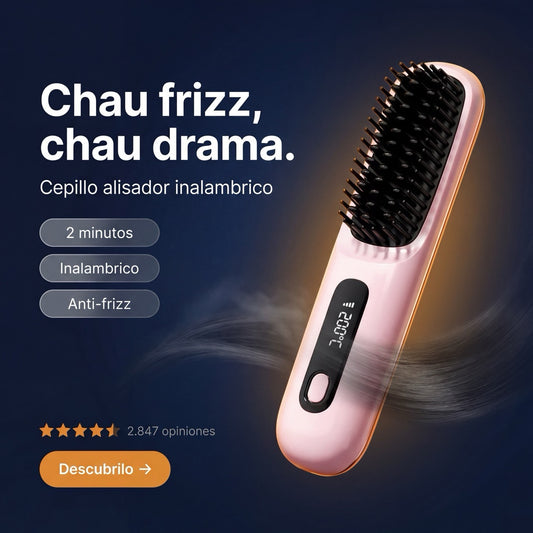 LisoFlash Inalámbrico — Cepillo Alisador Portátil