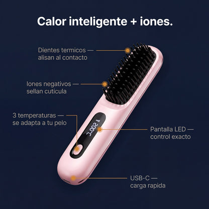 LisoFlash Inalámbrico — Cepillo Alisador Portátil