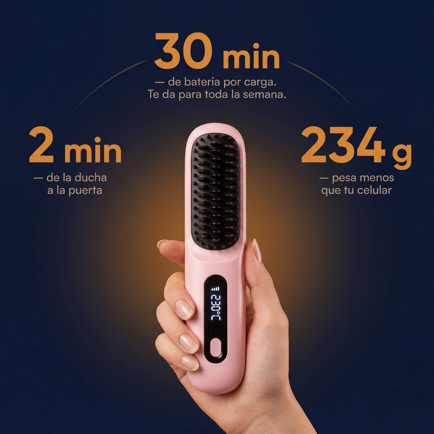 LisoFlash Inalámbrico — Cepillo Alisador Portátil